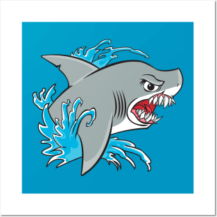 Shark out of water Posters and Art